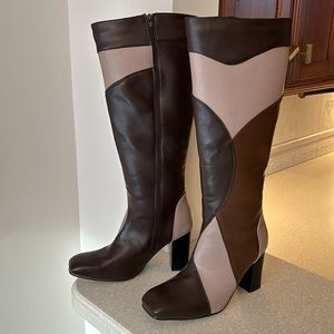 NWT H by Halston Giana Colorblock knee high boots. Size 8.5. Fabulous Style! ❤️